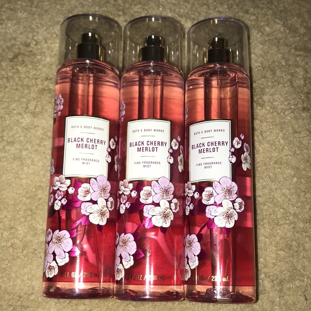 Set of 3 black cherry merlot fine fragrance mists